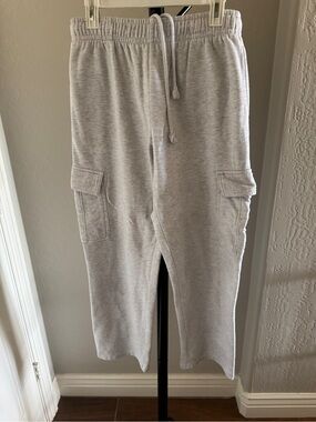 Garage Light Gray Wide Leg Cargo Sweatpants